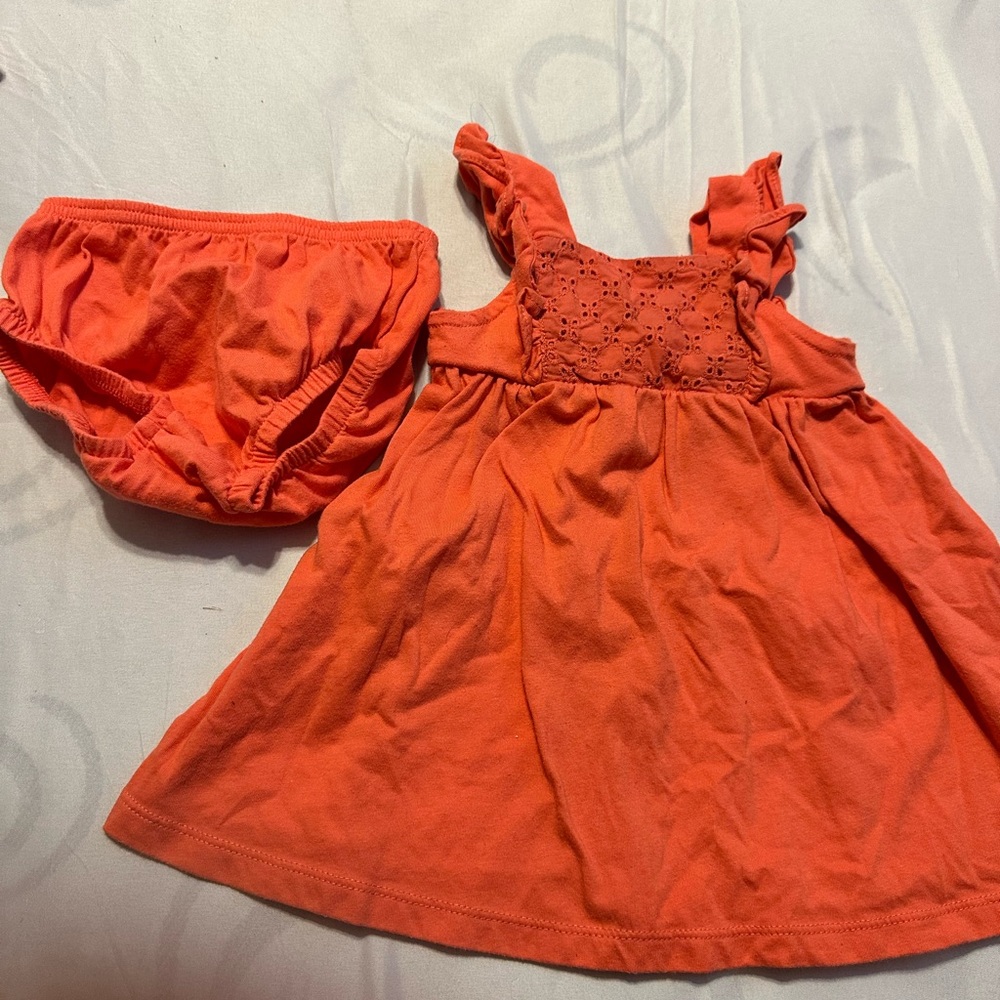 Orange Baby Dress with Bloomers